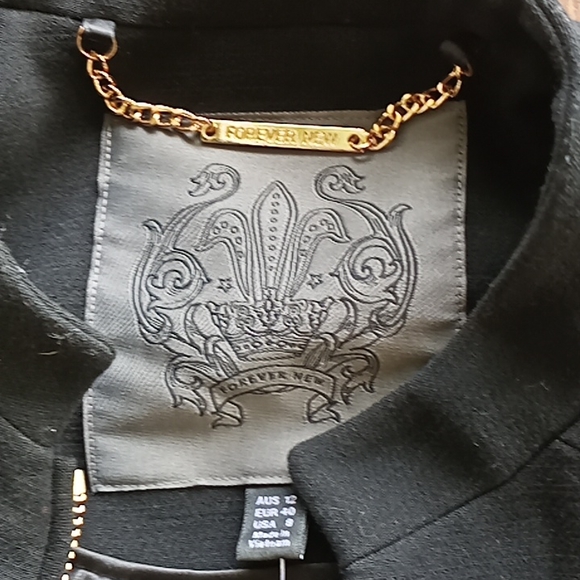 Forever New Black coat with gold buttons size 12 - Picture 10 of 12